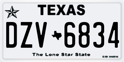 TX license plate DZV6834