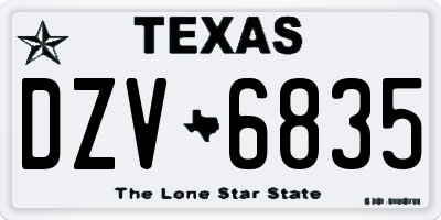 TX license plate DZV6835