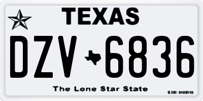 TX license plate DZV6836