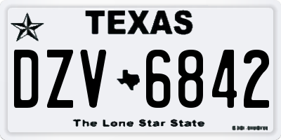 TX license plate DZV6842