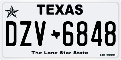 TX license plate DZV6848