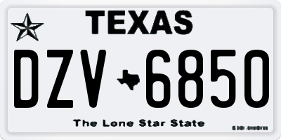 TX license plate DZV6850
