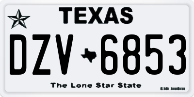 TX license plate DZV6853