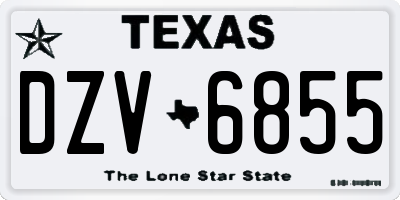 TX license plate DZV6855