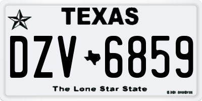 TX license plate DZV6859