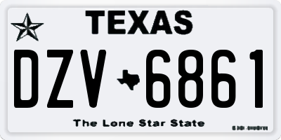 TX license plate DZV6861