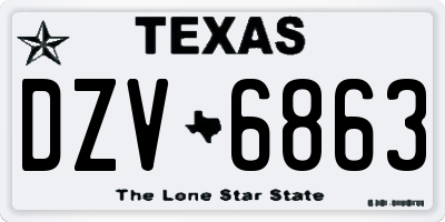 TX license plate DZV6863