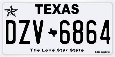 TX license plate DZV6864