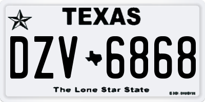 TX license plate DZV6868