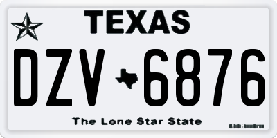 TX license plate DZV6876