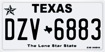 TX license plate DZV6883