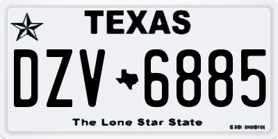 TX license plate DZV6885