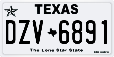 TX license plate DZV6891