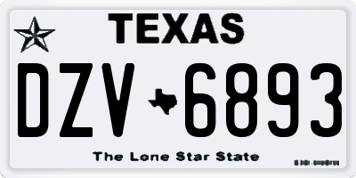 TX license plate DZV6893