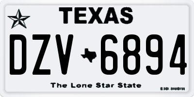 TX license plate DZV6894
