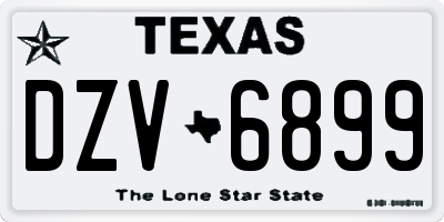 TX license plate DZV6899