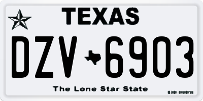 TX license plate DZV6903