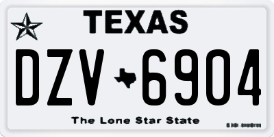 TX license plate DZV6904