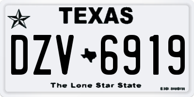 TX license plate DZV6919