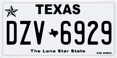 TX license plate DZV6929