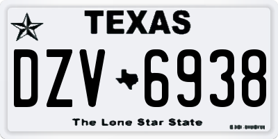 TX license plate DZV6938