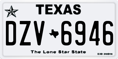 TX license plate DZV6946