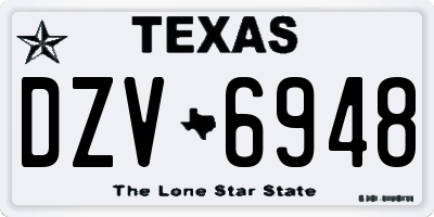 TX license plate DZV6948