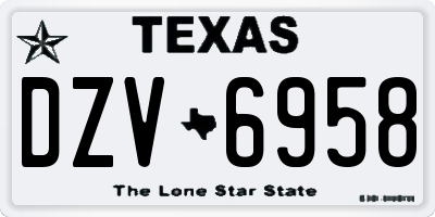 TX license plate DZV6958