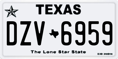 TX license plate DZV6959