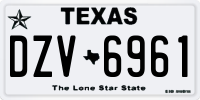 TX license plate DZV6961