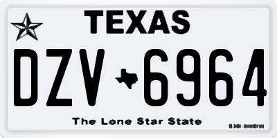 TX license plate DZV6964
