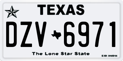 TX license plate DZV6971