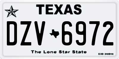 TX license plate DZV6972