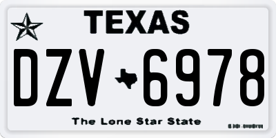 TX license plate DZV6978
