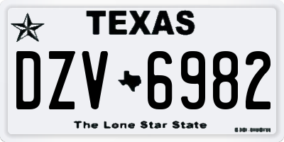 TX license plate DZV6982