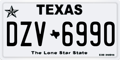 TX license plate DZV6990