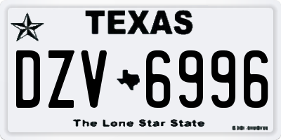 TX license plate DZV6996