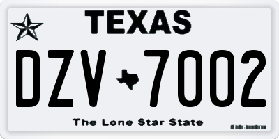 TX license plate DZV7002