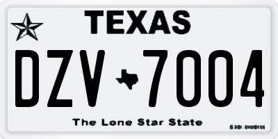 TX license plate DZV7004