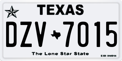 TX license plate DZV7015