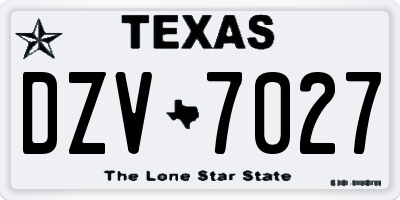 TX license plate DZV7027