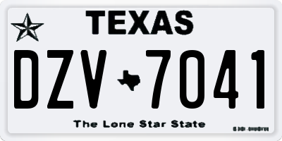 TX license plate DZV7041
