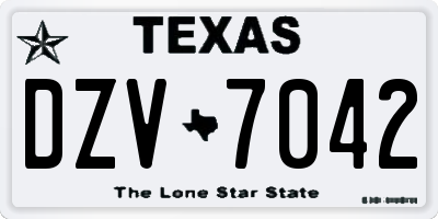 TX license plate DZV7042