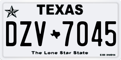 TX license plate DZV7045