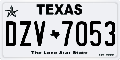 TX license plate DZV7053