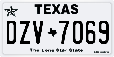 TX license plate DZV7069