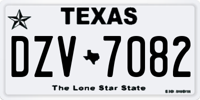 TX license plate DZV7082