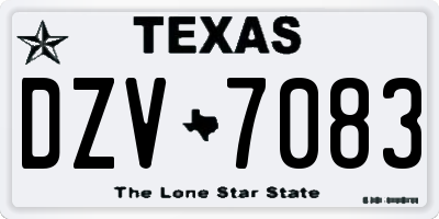 TX license plate DZV7083