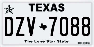 TX license plate DZV7088