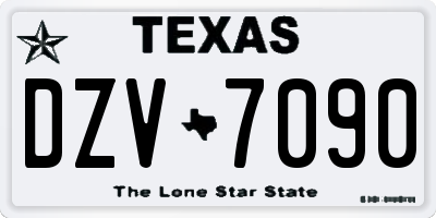 TX license plate DZV7090